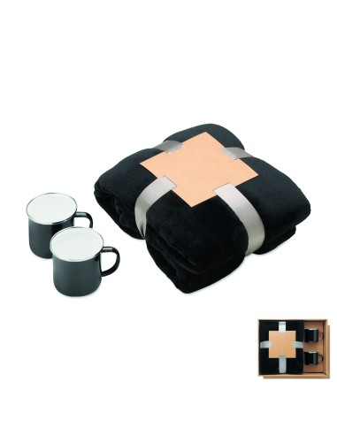 Coperta in pile e set 2 tazze