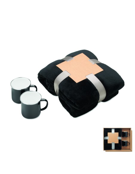 Coperta in pile e set 2 tazze