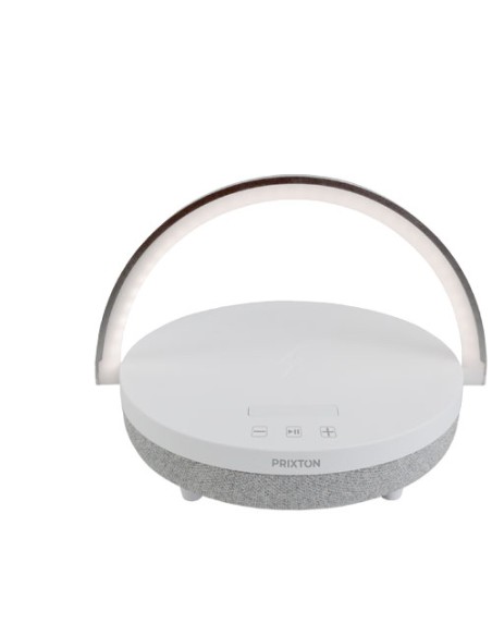Altoparlante Bluetooth® da 10W 4 in 1 con luce a led e base di ricarica wireless Prixton