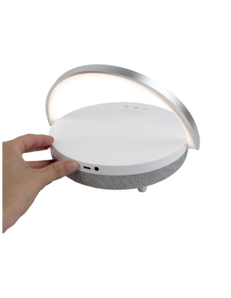 Altoparlante Bluetooth® da 10W 4 in 1 con luce a led e base di ricarica wireless Prixton