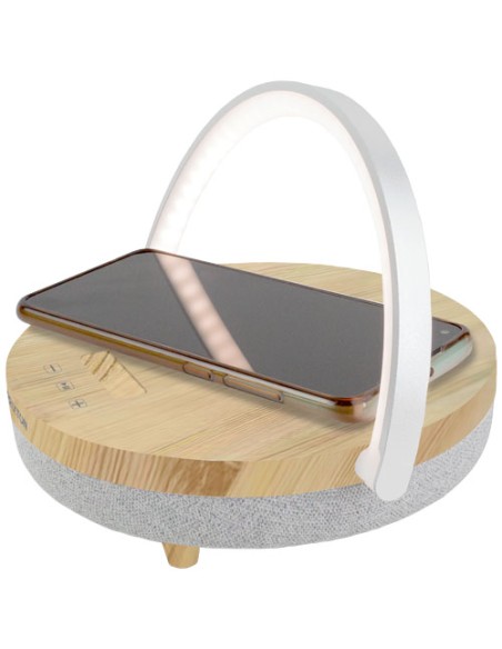 Altoparlante Bluetooth® da 10W 4 in 1 con luce a led e base di ricarica wireless Prixton
