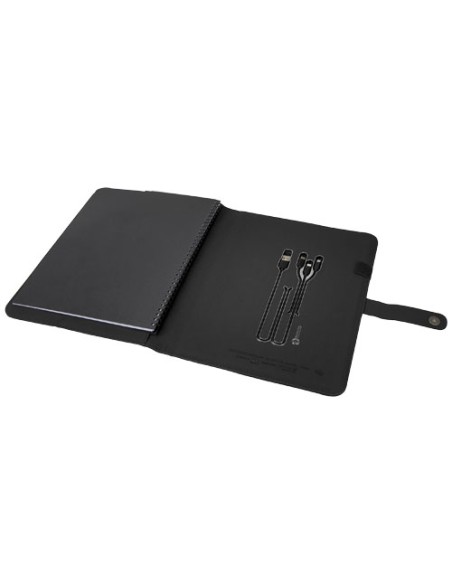 Blocco note con power bank luminoso SCX.design O17 in formato A4