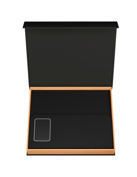 Blocco note formato A5 con power bank wireless da 5 W/4000 mAh e logo luminoso SCX.design O18