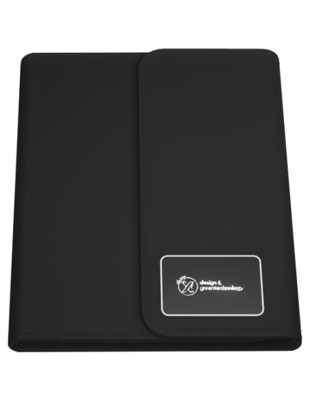 Blocco note formato A5 con power bank wireless da 5 W/4000 mAh e logo luminoso SCX.design O18