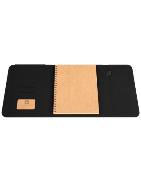 Blocco note formato A5 con power bank wireless da 5 W/4000 mAh e logo luminoso SCX.design O18