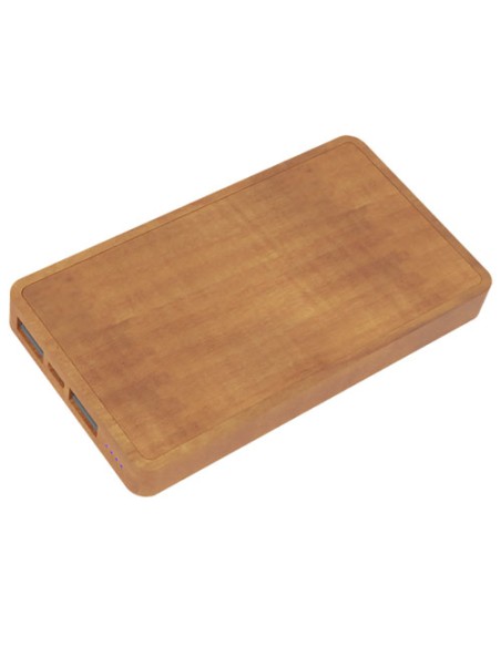 Power bank per ricarica wireless in legno da 5000 mAh con logo luminoso SCX.design P38
