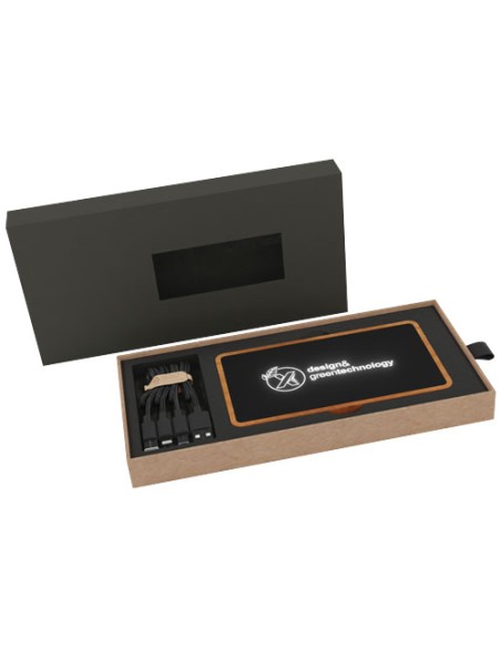 Power bank con ricarica wireless in legno da 10.000 mAh SCX.design P46