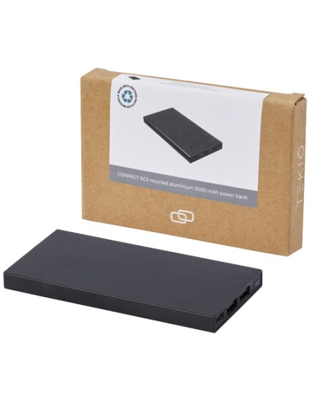 Power bank in alluminio riciclato da 5000 mAh Connect 