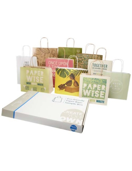 Box campionatura sacchetti assortiti realizzati con scarti agricoli e carta kraft