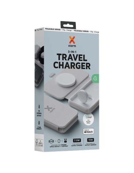 Caricabatterie da viaggio wireless 3 in 1 pieghevole da 15 W Xtorm XWF31