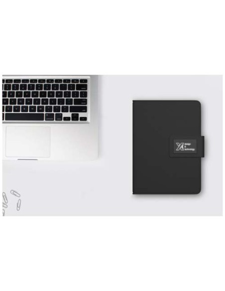Blocco note con power bank luminoso SCX.design O16 in formato A5