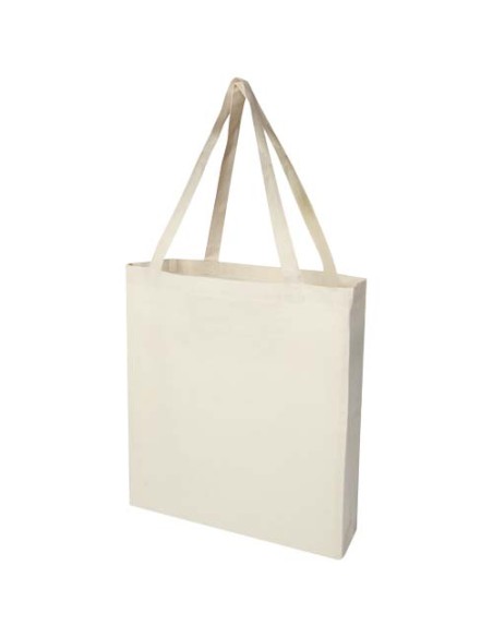 Tote bag a soffietto in cotone riciclato certificato GRS da 140 g/m² Madras