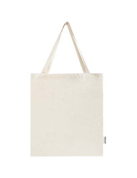 Tote bag a soffietto in cotone riciclato certificato GRS da 140 g/m² Madras