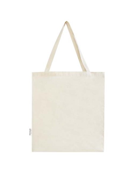 Tote bag a soffietto in cotone riciclato certificato GRS da 140 g/m² Madras