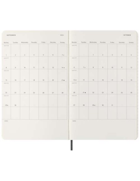 Agenda settimanale formato L 12 mesi con copertina morbida 100%VEGEA® Boa Moleskine