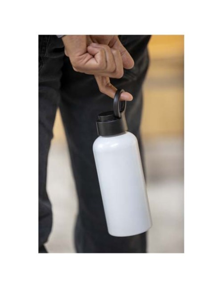 Borraccia in alluminio riciclato certificato RCS con coperchio in PET riciclato da 600 ml Oregon