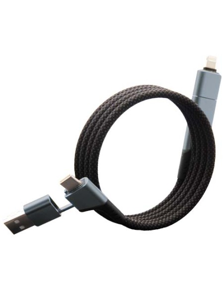 Cavo di ricarica magnetico ultraveloce 4 in 1 in PET riciclato da 100 W SCX.design C52 