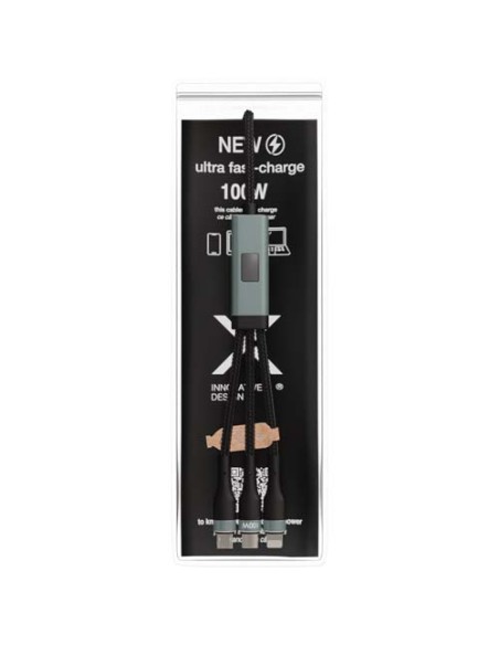 Cavo di ricarica ultraveloce 5 in 1 in PET riciclato da 100 W SCX.design C53