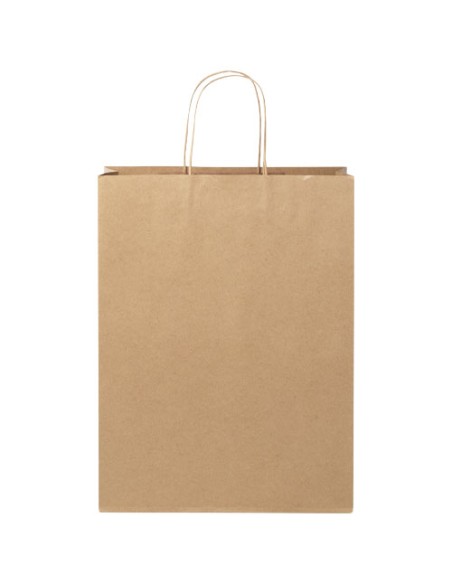 Shopper in carta Kraft da 120g/m2 con manici intrecciati - 31 x 12 x 41 cm