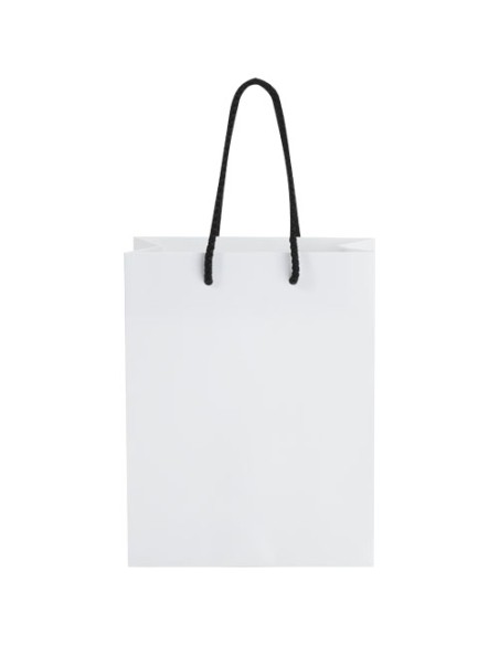 Sacchetto in carta integra da 170 g/m2 realizzato a mano con manici in cordino di plastica - 18 x 9 x 23 cm