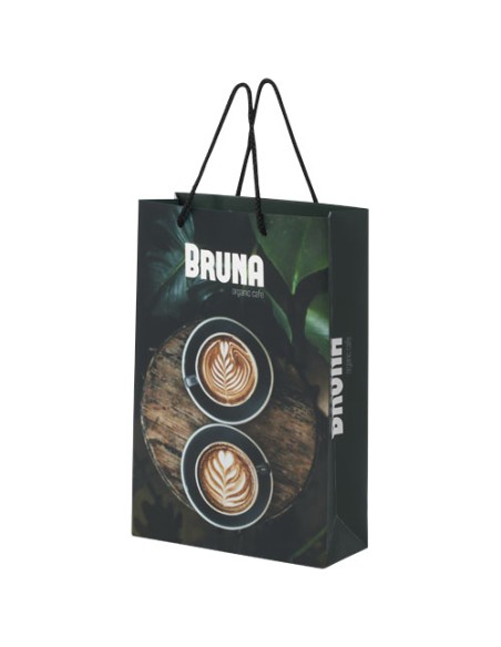 Sacchetto in carta integra da 170 g/m2 realizzato a mano con manici in cordino di plastica - 24 x 9 x 36 cm