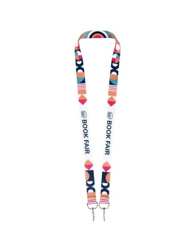 Lanyard in sublimazione in rPET Leia con 2 ganci