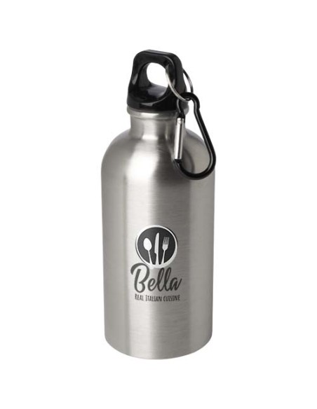Borraccia da 400 ml in acciaio inossidabile certificato RCS a parete singola con moschettone Oregon