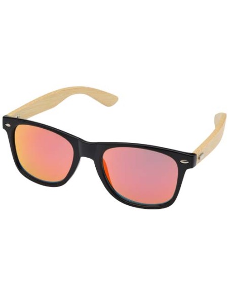 Occhiali da sole in bambù con rivestimento nero Arlo