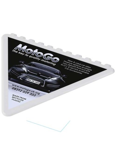 Frosty triangular recycled plastic ice scraper